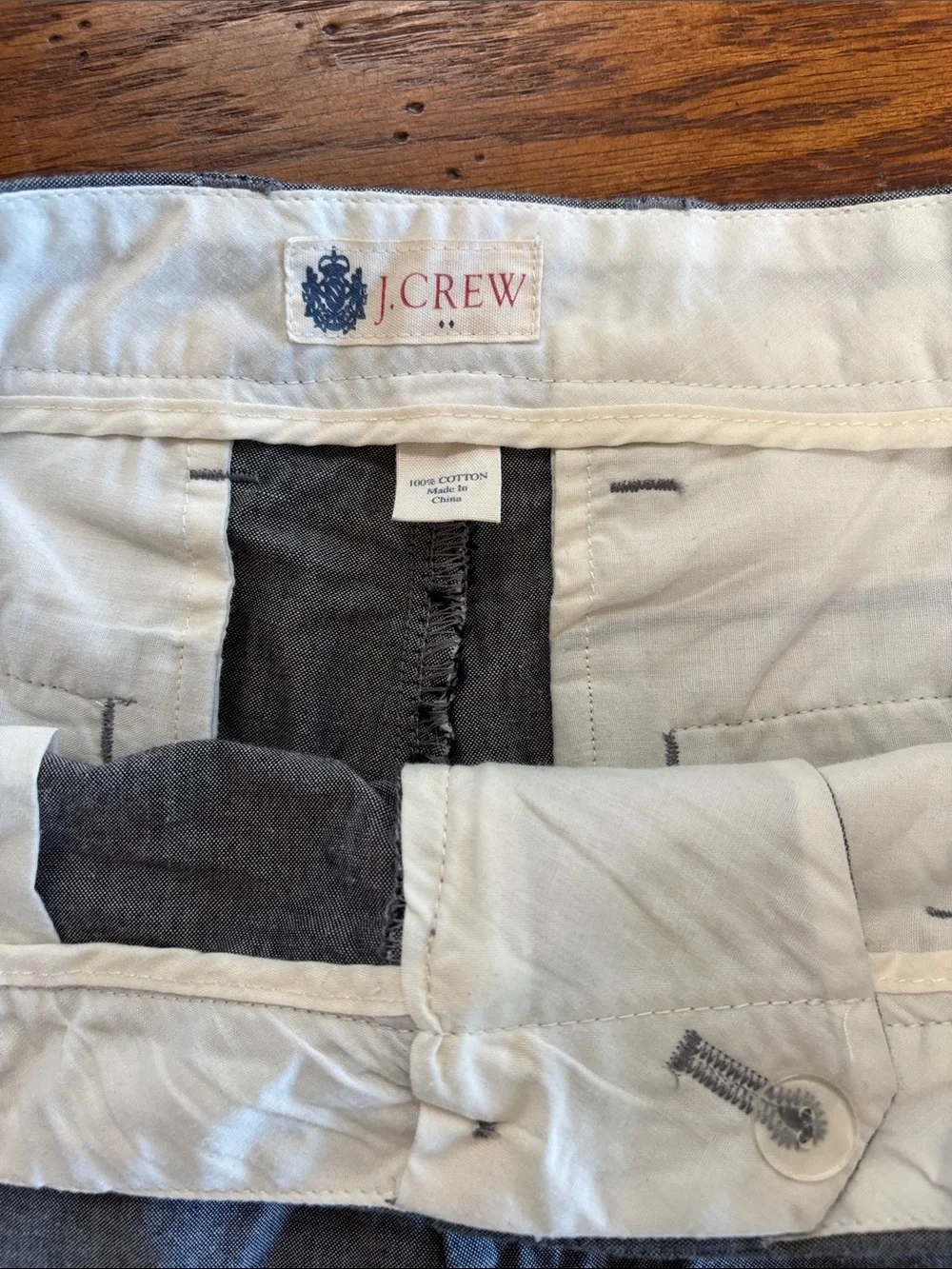 J. Crew Club Chambray Chino Shorts Cotton Preppy Coastal Gray Men’s Size 31